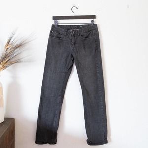 Prana Fleece Lined Boyfriend Fit Jeans Dark Wash